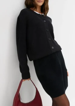 bonprix bonprix Falda corta de punto Negro Online