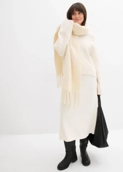 bonprix bonprix Falda corta de punto de mezcla de viscosa suave blanco perla Hot