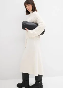 bonprix bonprix Falda corta de punto de mezcla de viscosa suave blanco perla Hot