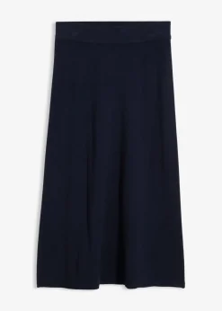 bonprix bonprix Falda corta de punto de mezcla de viscosa suave Azul marino Hot