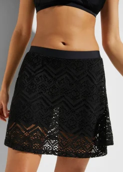 bonprix bonprix Falda de baño con encaje Negro Best