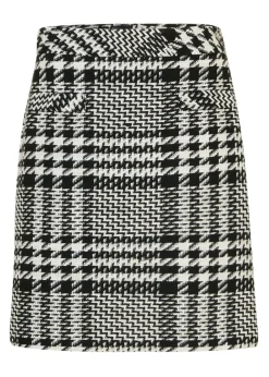 bonprix bonprix Falda de bouclé suave Negro-blanco lana a cuadros Clearance