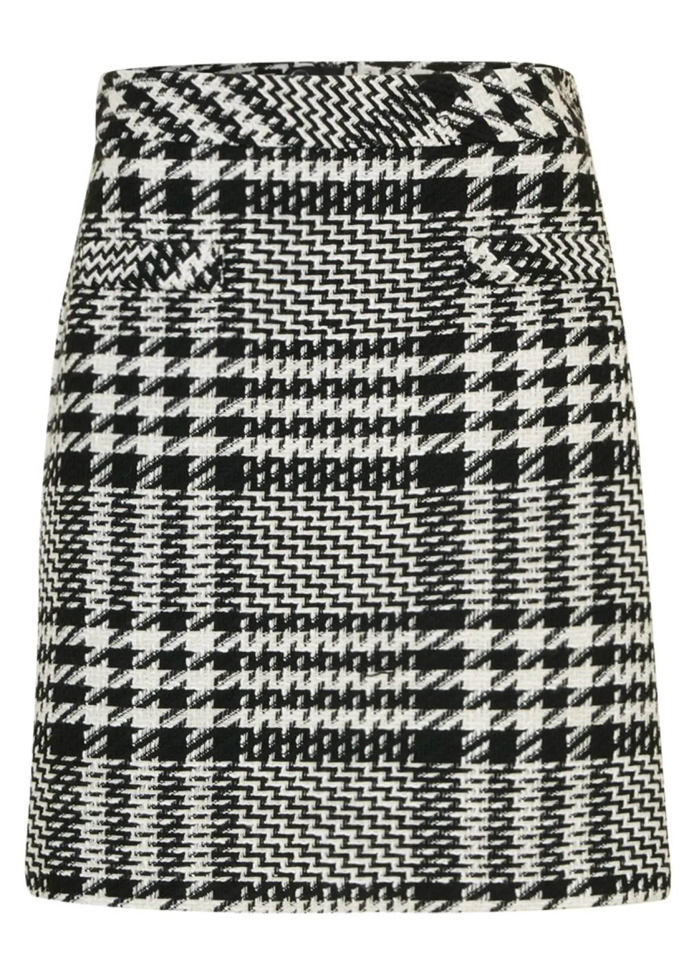 bonprix bonprix Falda de bouclé suave Negro-blanco lana a cuadros Clearance