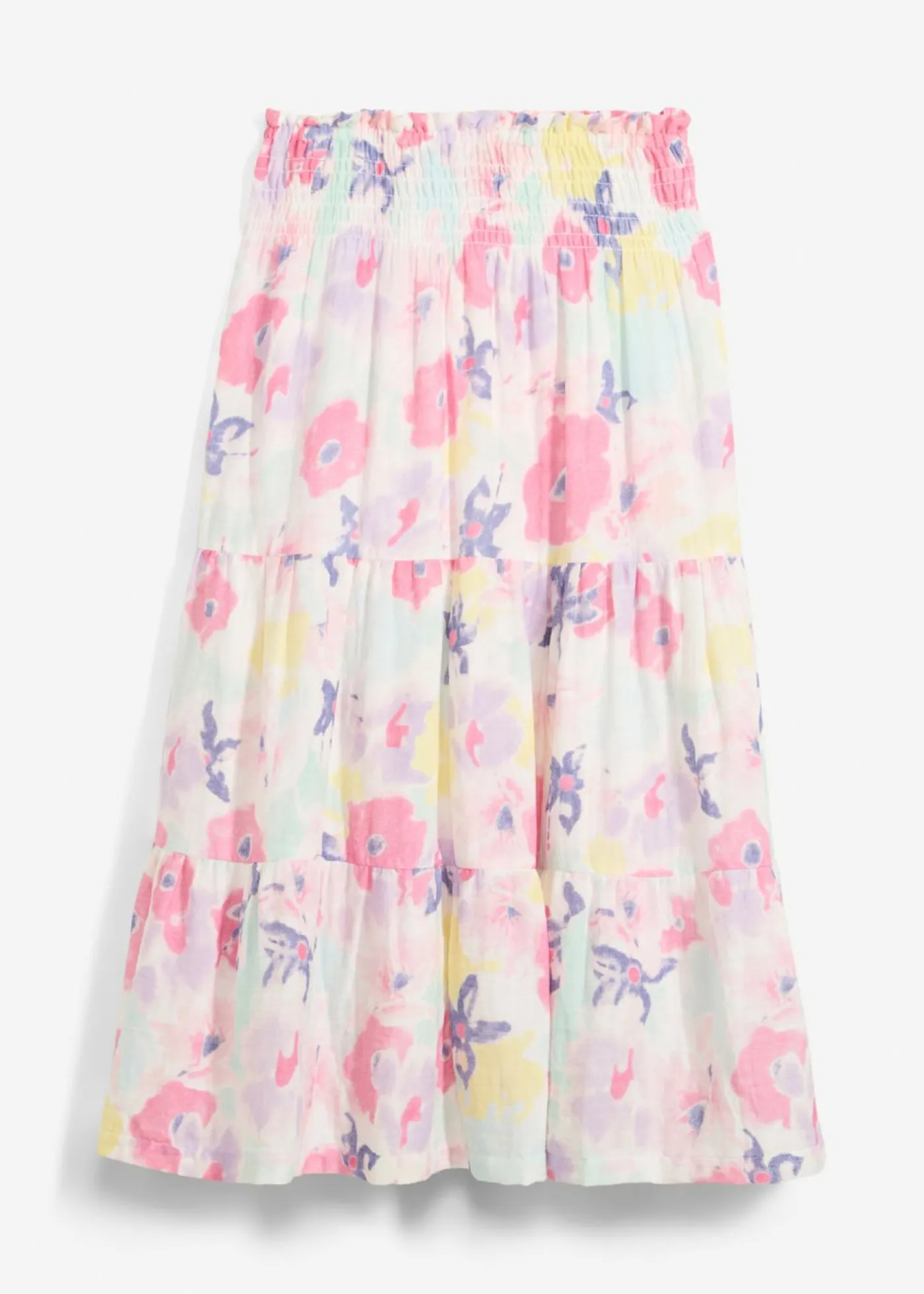 bonprix bonprix Falda de capas de muselina rosa flamenco con flores Sale