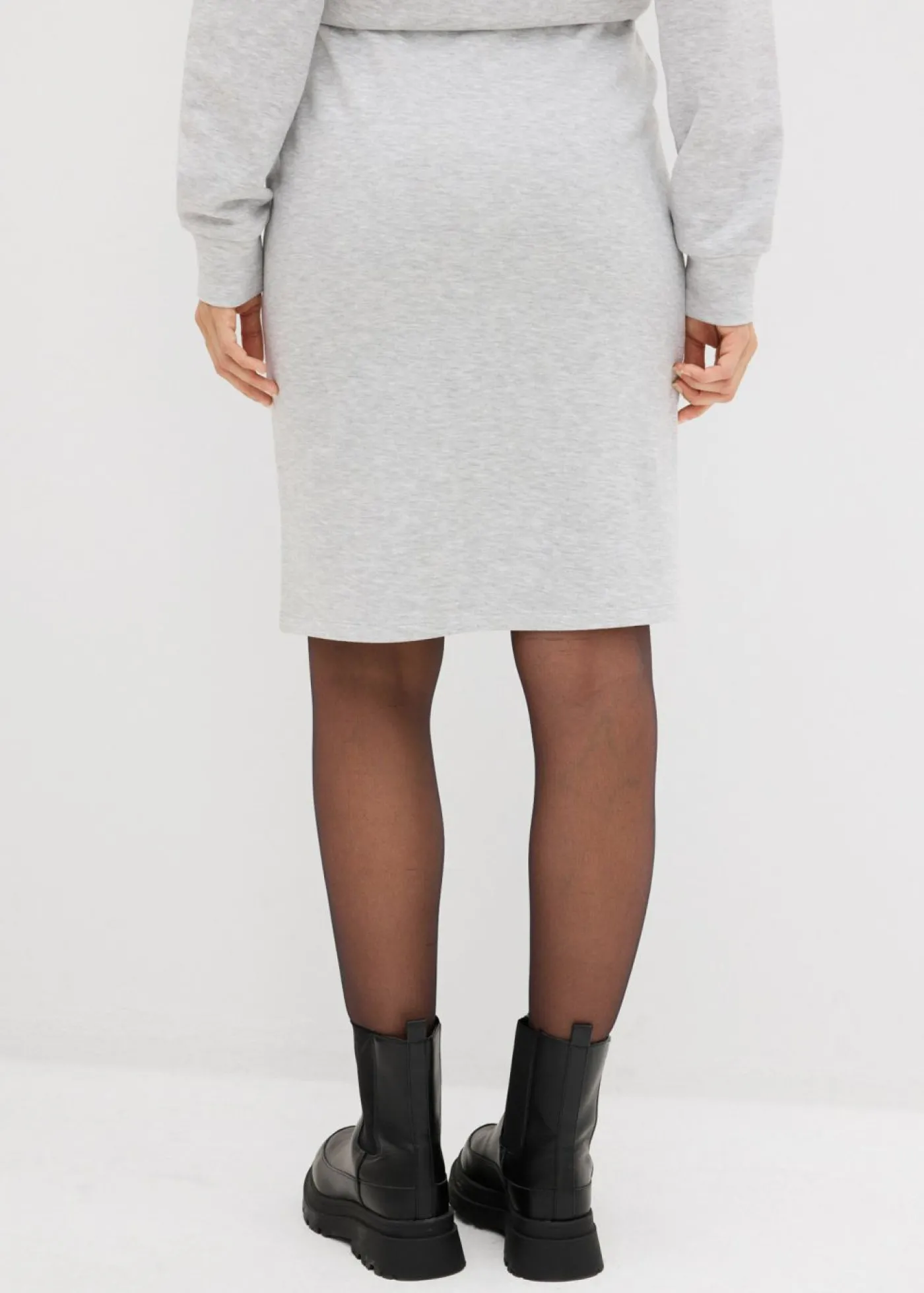 bonprix bonprix Falda de chándal con tachuelas Gris claro jaspeado Clearance