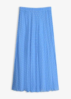 bonprix bonprix Falda de gasa con look arrugado Azul provenzal-blanco de lunares Online