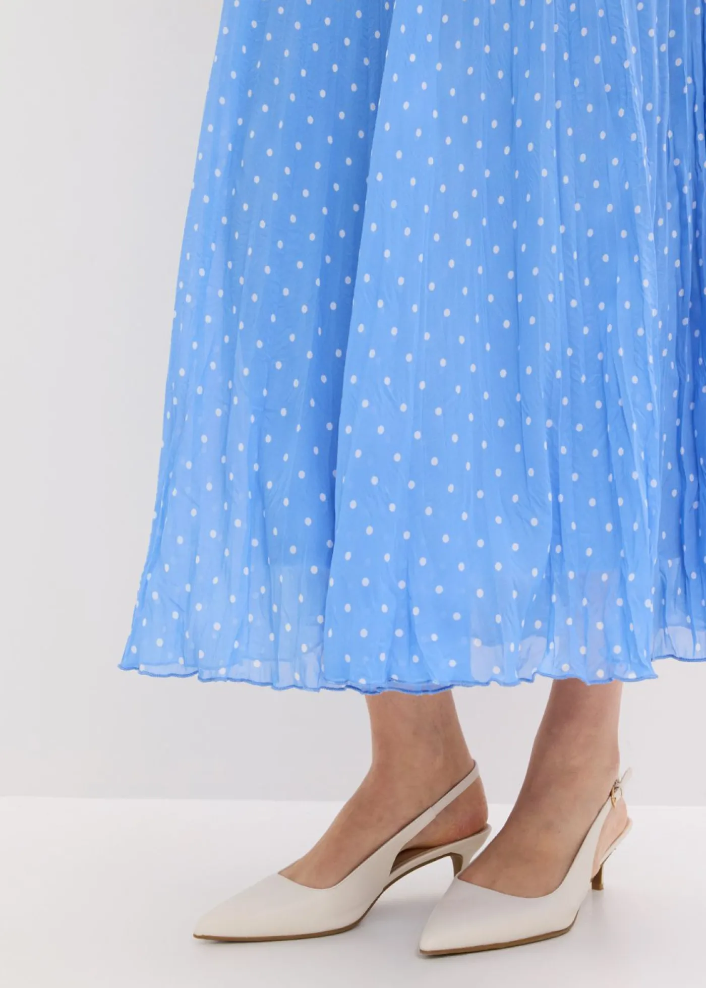 bonprix bonprix Falda de gasa con look arrugado Azul provenzal-blanco de lunares Online