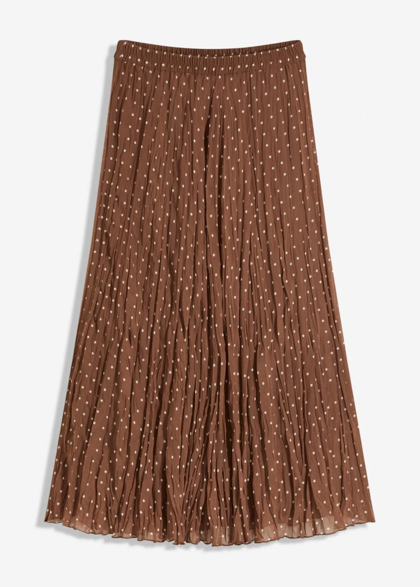 bonprix bonprix Falda de gasa con look arrugado marrón claro/beige arena topos Sale