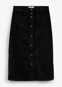 bonprix bonprix Falda de pana Negro Clearance