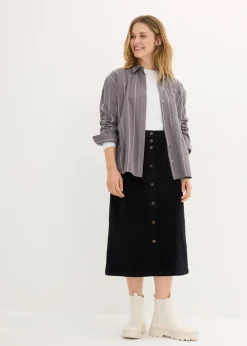 bonprix bonprix Falda de pana Negro Clearance