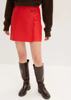 bonprix bonprix Falda de piel sintética rojo lava Best