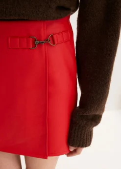 bonprix bonprix Falda de piel sintética rojo lava Best