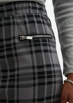 bonprix bonprix Falda de punto negro-gris claro a cuadros