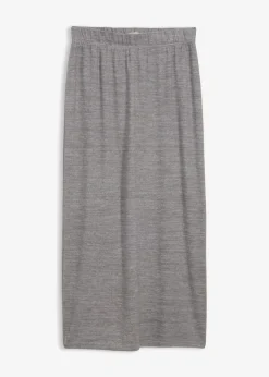bonprix bonprix Falda de punto con aspecto de punto Gris jaspeado