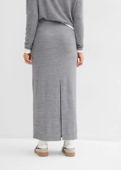 bonprix bonprix Falda de punto con aspecto de punto Gris jaspeado