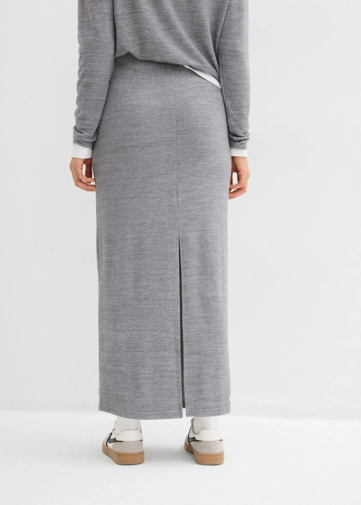 bonprix bonprix Falda de punto con aspecto de punto Gris jaspeado