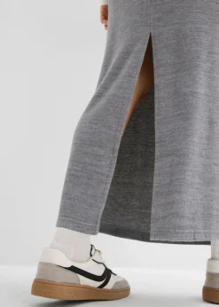 bonprix bonprix Falda de punto con aspecto de punto Gris jaspeado