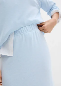 bonprix bonprix Falda de punto con aspecto de punto Azul pálido jaspeado Best