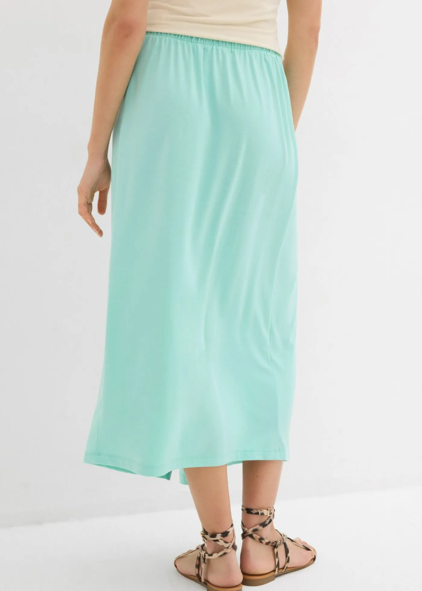 bonprix bonprix Falda de punto con cinturilla cómoda Azul mentol New
