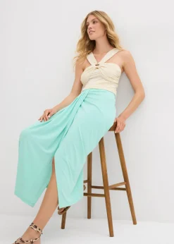 bonprix bonprix Falda de punto con cinturilla cómoda Azul mentol New
