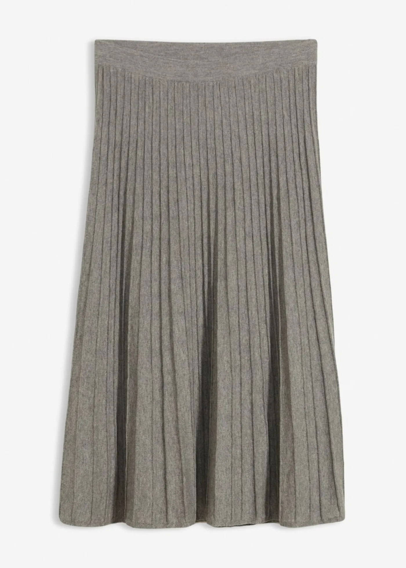 bonprix bonprix Falda de punto con lana merino Gris jaspeado