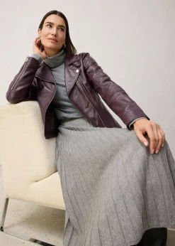 bonprix bonprix Falda de punto con lana merino Gris jaspeado