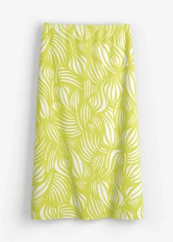 bonprix bonprix Falda de punto de algodón elástico amarillo cítrico-blanco lana Best