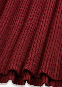 bonprix bonprix Falda de punto de canalé de mezcla de viscosa Rojo rubí Online