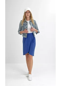 bonprix bonprix Falda de punto de mezcla de viscosa fluida Azur Clearance