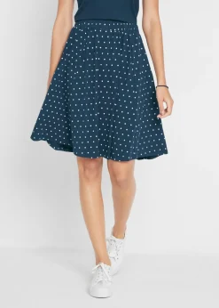 bonprix bonprix Falda de punto (2 unidades) Negro/blanco lana de flores + negro monocolor Discount