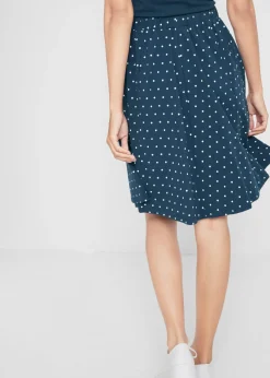 bonprix bonprix Falda de punto (2 unidades) Negro/blanco lana de flores + negro monocolor Discount