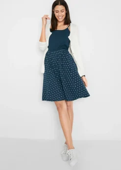 bonprix bonprix Falda de punto (2 unidades) azul marino / negro topos New