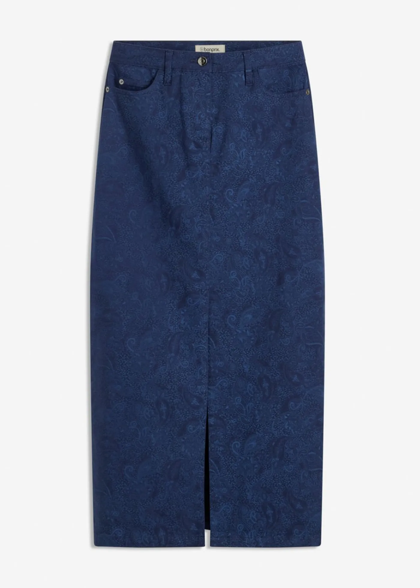 bonprix bonprix Falda elástica de algodón Azul marino-índigo claro Outlet