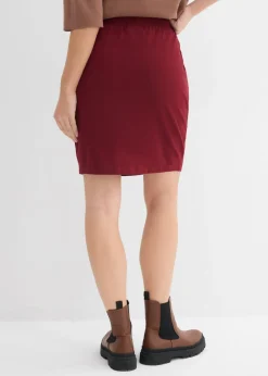 bonprix bonprix Falda elástica de algodón orgánico Rojo rubí Outlet