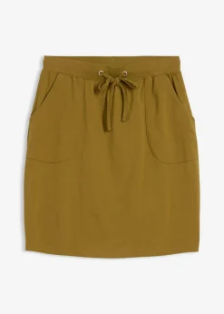 bonprix bonprix Falda elástica de algodón orgánico Verde-natural Discount