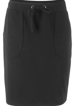 bonprix bonprix Falda elástica de algodón orgánico Negro Hot