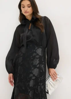 bonprix bonprix Falda larga con dobladillo asimétrico Negro Best