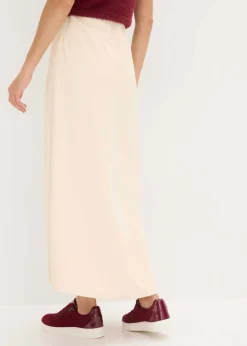 bonprix bonprix Falda larga con estructura gris guijarro New