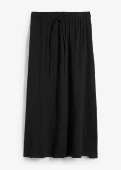 bonprix bonprix Falda larga de muselina Negro Discount