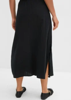 bonprix bonprix Falda larga de muselina Negro Discount