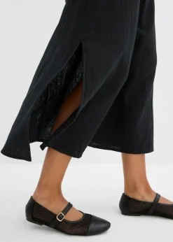 bonprix bonprix Falda larga de muselina Negro Discount