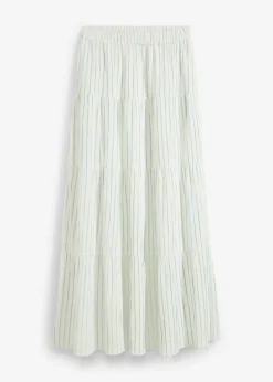 bonprix bonprix Falda larga de rayas de algodón puro azul hielo-blanco lana con rayas New