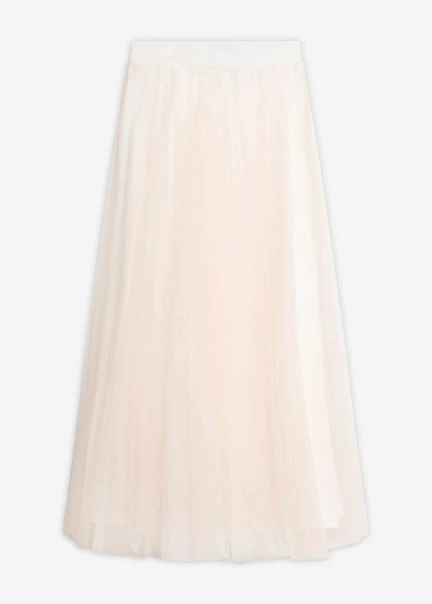 bonprix bonprix Falda larga de tul blanco-champán Discount