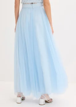 bonprix bonprix Falda larga de tul azul pálido