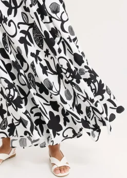 bonprix bonprix Falda larga de viscosa fluida Blanco lana-negro Hot