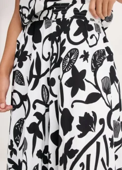 bonprix bonprix Falda larga de viscosa fluida Blanco lana-negro Hot