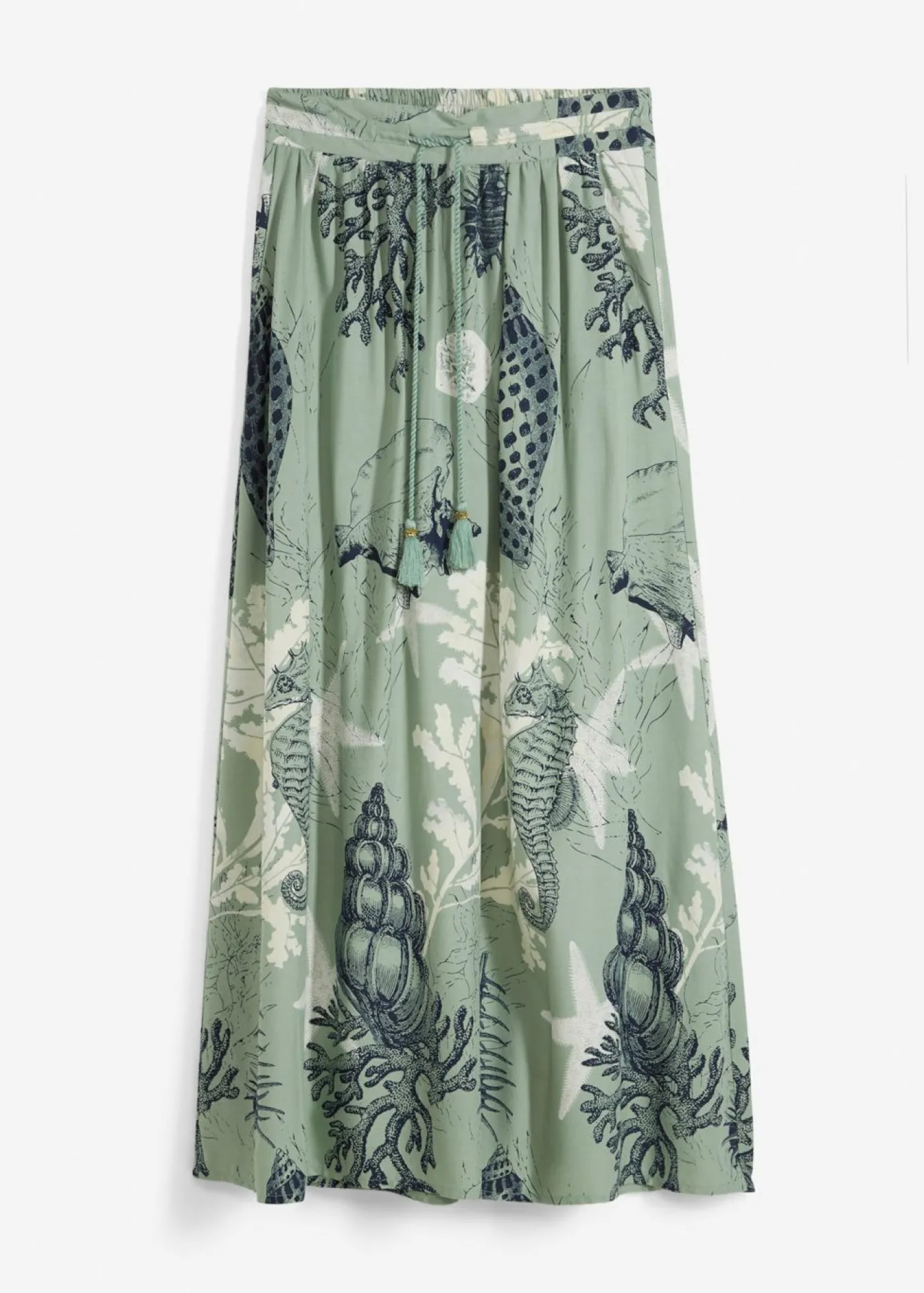 bonprix bonprix Falda larga de viscosa fluida Verde pastel Online
