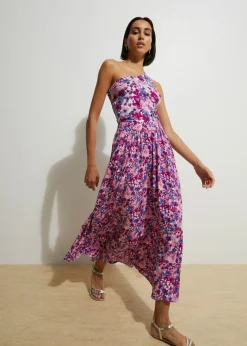 bonprix bonprix Falda larga de viscosa pura morado oscuro/rosa fucsia Discount