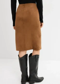 bonprix bonprix Falda lápiz marrón Online