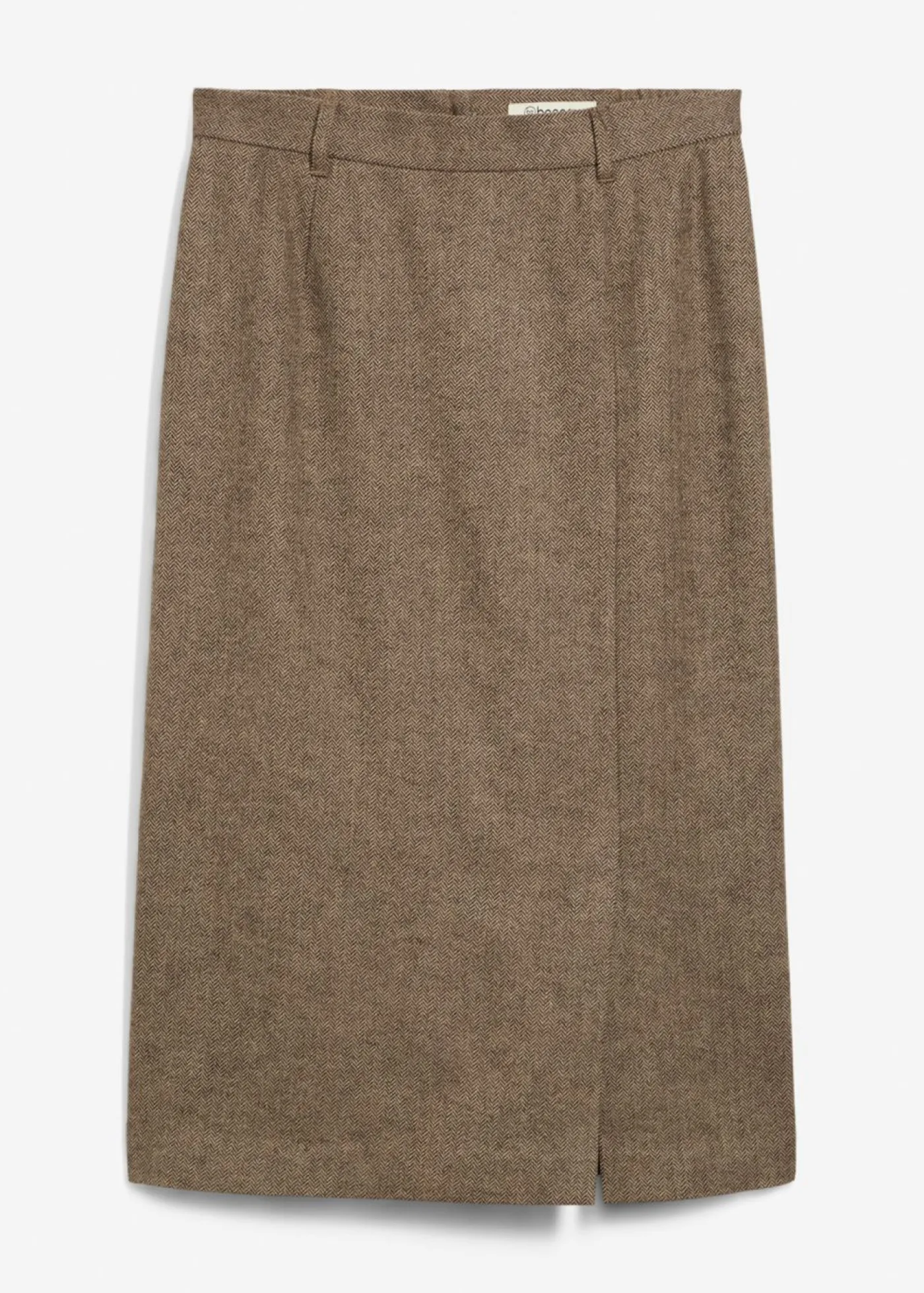 bonprix bonprix Falda lápiz con lana marrón oscuro moteado Best